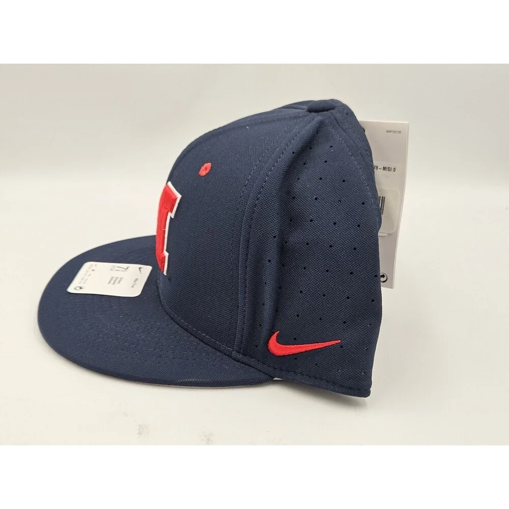 Nike Dri-Fit Ole Miss Rebels Hat True On Field Baseball Size 7 5/8 Fitted Blue